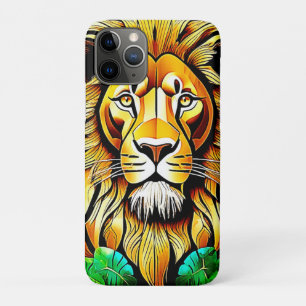 Savanna Lion Leaf Design iPhone 11 Pro Case
