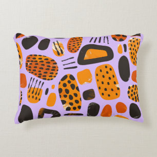 "Savanna Pop: Tribal Vibes in Orange & Black" Decorative Cushion