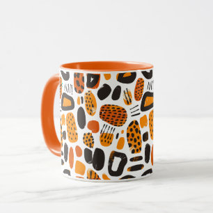 "Savanna Pop: Tribal Vibes in Orange & Black" Mug