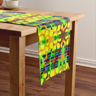 Savanna Remix: Afrocentric Animal Collage  Short Table Runner