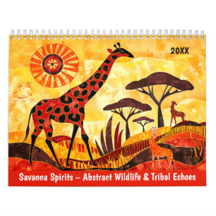Savanna Spirits – Abstract Wildlife & Tribal Echoe Calendar