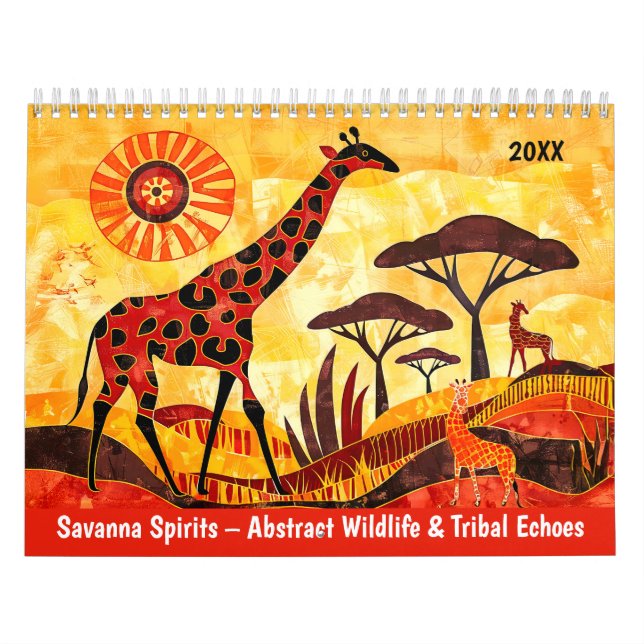 Savanna Spirits – Abstract Wildlife & Tribal Echoe Calendar (Cover)