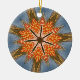 Savanna Star Bloom – A Bold African Animal Print Ceramic Ornament