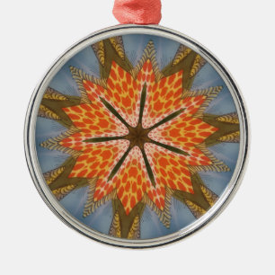 Savanna Star Bloom – A Bold African Animal Print Metal Ornament