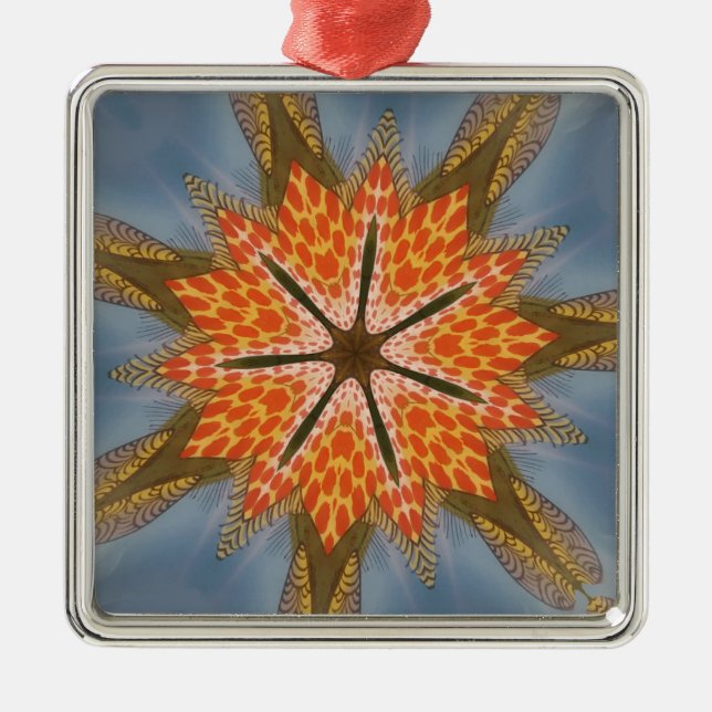 Savanna Star Bloom – A Bold African Animal Print Metal Ornament (Front)