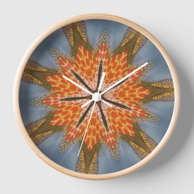 Savanna Star Bloom – A Bold African Animal Print Wall Clock (Front)