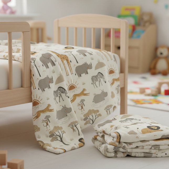 Savanna Sunrise Safari Pattern ID1259 Fleece Blanket (Creator Uploaded)