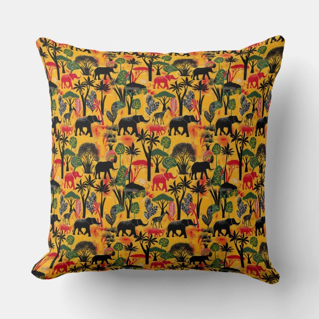 Savanna Symphony Throw Pillow (Front)