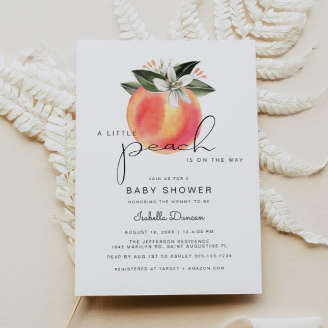 SAVANNAH A little Peach Baby Shower Peaches Invitation (Creator Uploaded)