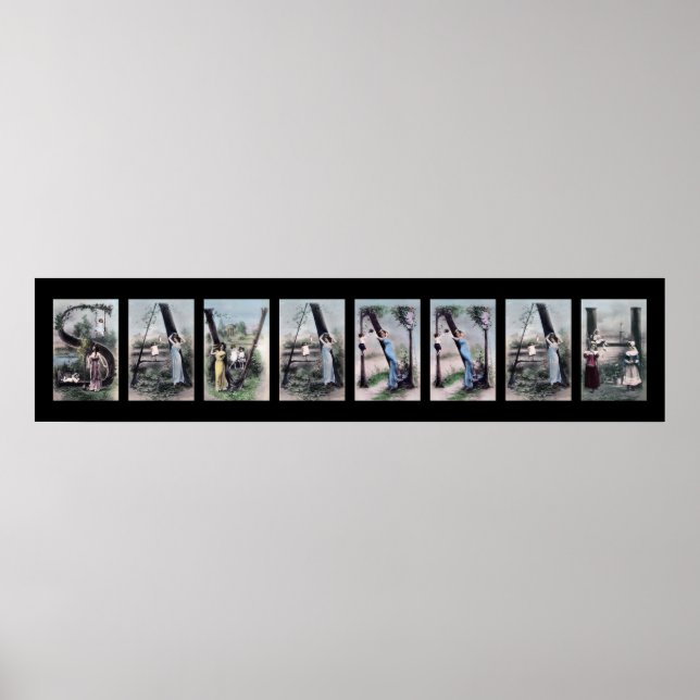 SAVANNAH Alphabet Letter Name Art Poster (Front)