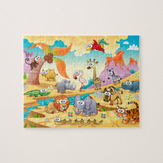 Savannah animals family jigsaw puzzle
