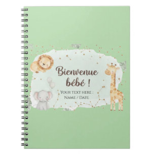 Savannah Animals Watercolor - Welcome Baby Notebook