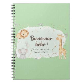 Savannah Animals Watercolor - Welcome Baby Notebook