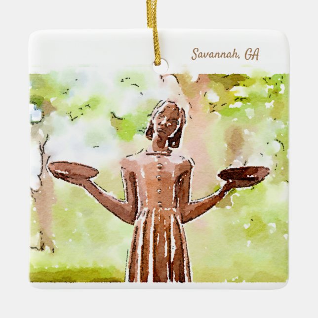 Savannah Bird Girl Holiday Ornament (Front)