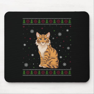 Savannah Cat Christmas Sweater Men Women Kids Xmas Mouse Pad