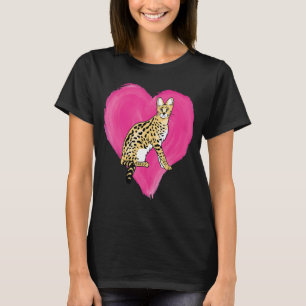 Savannah Cat Heart Design Cat Owner Love Lover Sav T-Shirt