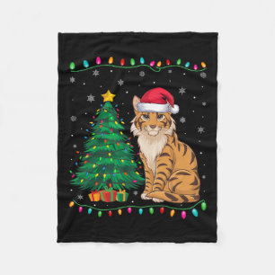 Savannah Cat Santa Hat Men Women Kids Christmas Tr Fleece Blanket