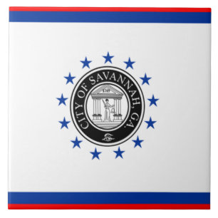 Savannah city flag ceramic tile