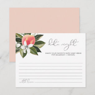 SAVANNAH Cute Peach Date Night Ideas Advice Card