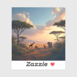Savannah Dawn – African Sunrise Landscape Square