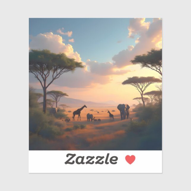 Savannah Dawn – African Sunrise Landscape Square (Sheet)