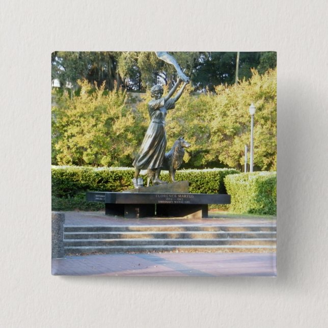 "SAVANNAH, GA" 15 CM SQUARE BADGE (Front)