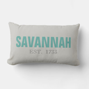 Savannah Ga EST 1733 Beach Throw Pillow
