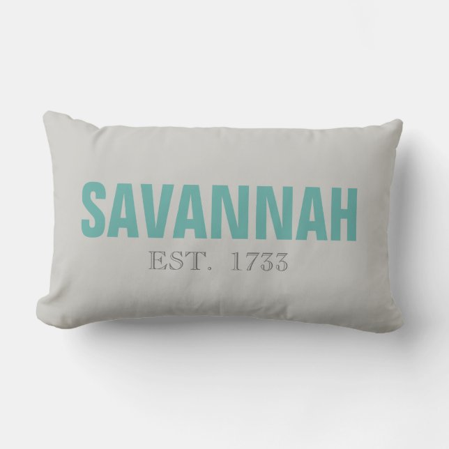 Savannah Ga EST 1733 Beach Throw Pillow (Front)