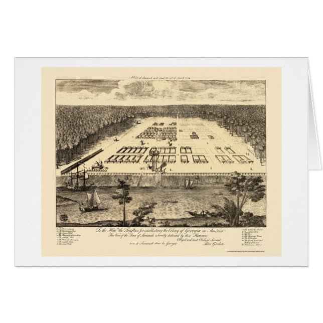 Savannah, GA Panoramic Map - 1734 (Front Horizontal)