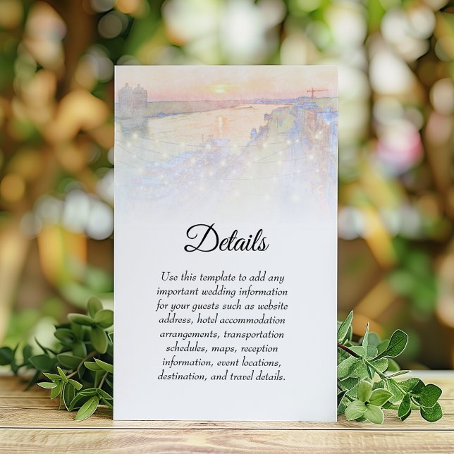 Savannah GA River Street Sunset Wedding Details Enclosure Card (Creator Uploaded)