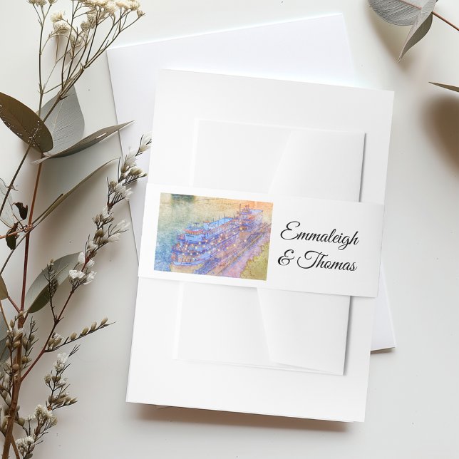 Savannah GA River Street Sunset Wedding Invitation Belly Band (Creator Uploaded)