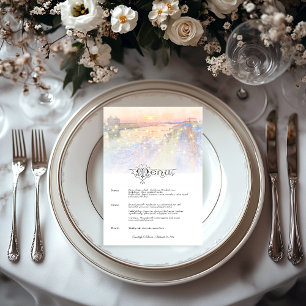 Savannah GA River Street Sunset Wedding Menu
