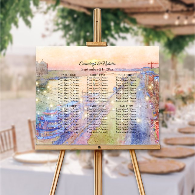 Savannah GA River Street Sunset Wedding Seat Chart (Creator Uploaded)