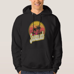Savannah Georgia beach retro sunset Hoodie