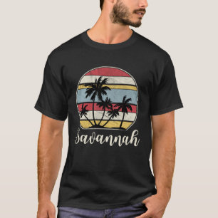 Savannah Georgia Beach Vacation Trip Tropical Retr T-Shirt