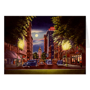 Savannah, Georgia Bull Street at night