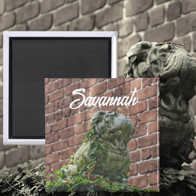 Savannah Georgia Bulldog Statue Photographic Magnet (Creator Uploaded)