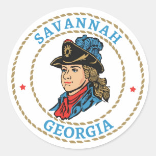 Savannah Georgia Colonial Classic Round Sticker