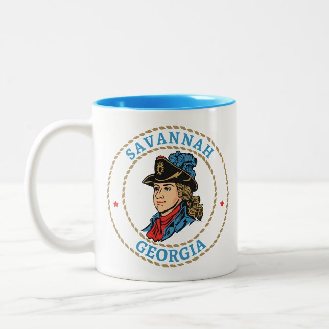 Savannah Georgia Colonial Two-Tone Coffee Mug (Left)