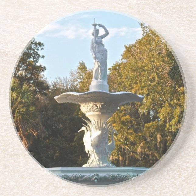 Savannah Georgia Forsyth Park Fountain Coaster (Front)
