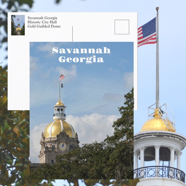 Savannah Georgia Historic City Hall Photographic Postcard (Creator Uploaded)