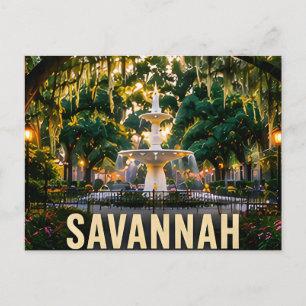 Savannah Georgia Historic Garden Travel Gift Postcard