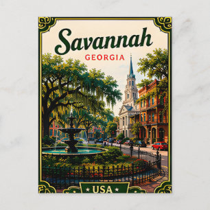 🌿 Savannah Georgia Historic Vacation Memory 🌿 Postcard