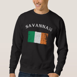 SAVANNAH GEORGIA Irish American Flag Badge Sweatshirt