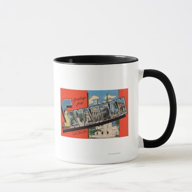 Savannah, Georgia - Large Letter Scenes 2 Mug (Right)