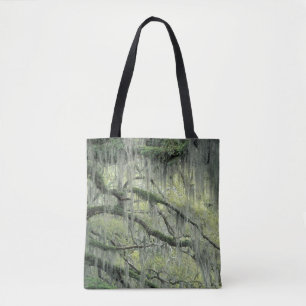 Savannah, Georgia, Live Oak tree draped with Tote Bag