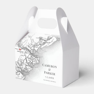Savannah Georgia Map Elegant Black White Wedding Favour Box