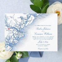 Savannah Georgia Map Elegant Navy Blue Wedding
