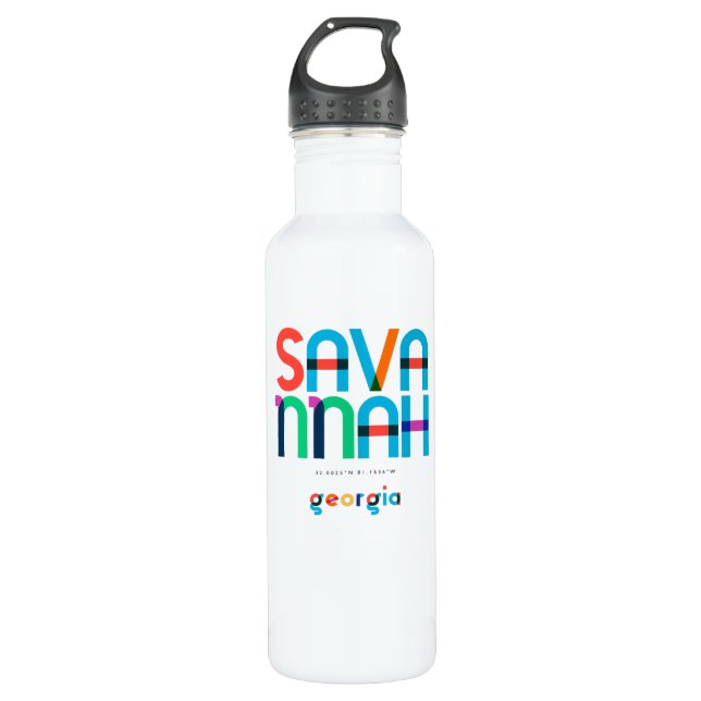 Savannah Georgia Mid Century, Pop Art, 710 Ml Water Bottle (Front)