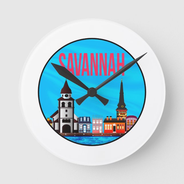 Savannah Georgia mindset Round Clock (Front)